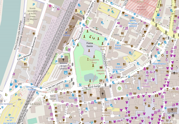 mappa di Trento 1915 — da un libro di Cesare Battisti