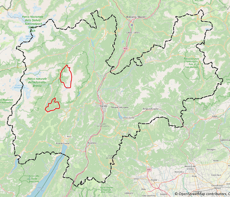 I 30km sul grafo stradale trentino