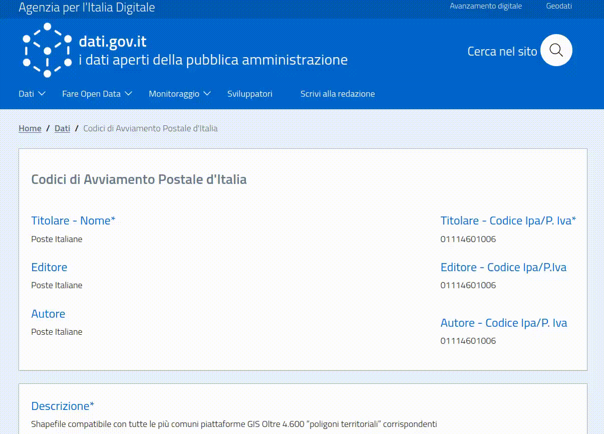 Lo sai vero che i CAP non sono open data?