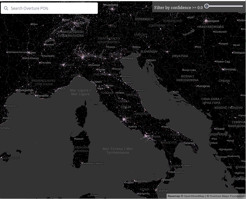 Esplosione di dati geografici: analisi del primo rilascio di OvertureMaps Foundation in Italia
