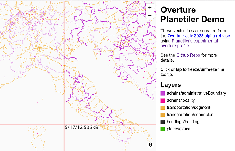 Esplosione di dati geografici: analisi del primo rilascio di OvertureMaps Foundation in Italia