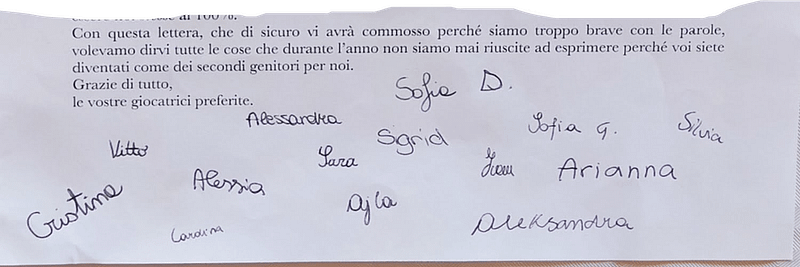 Lettera di fine stagione