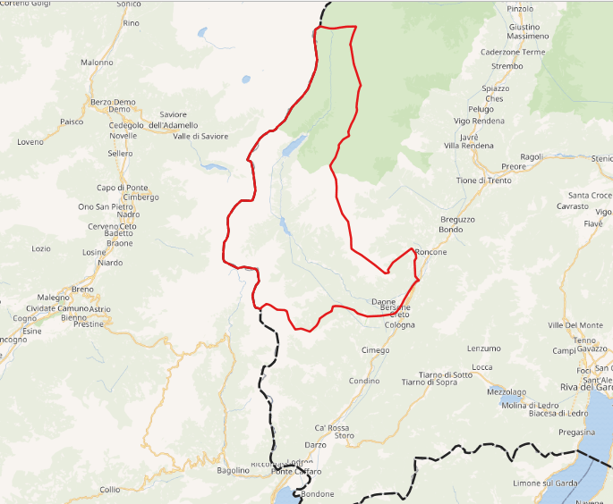 I 30km sul grafo stradale trentino